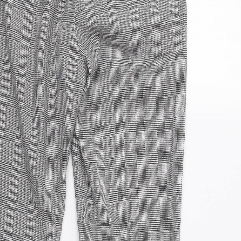 H&M Womens Grey Check  Dress Pants Trousers Size 6 L31 in