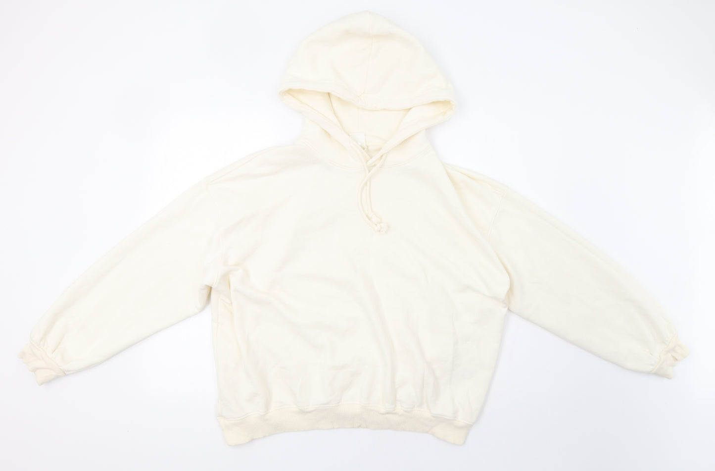 H&M Womens Ivory   Pullover Hoodie Size L