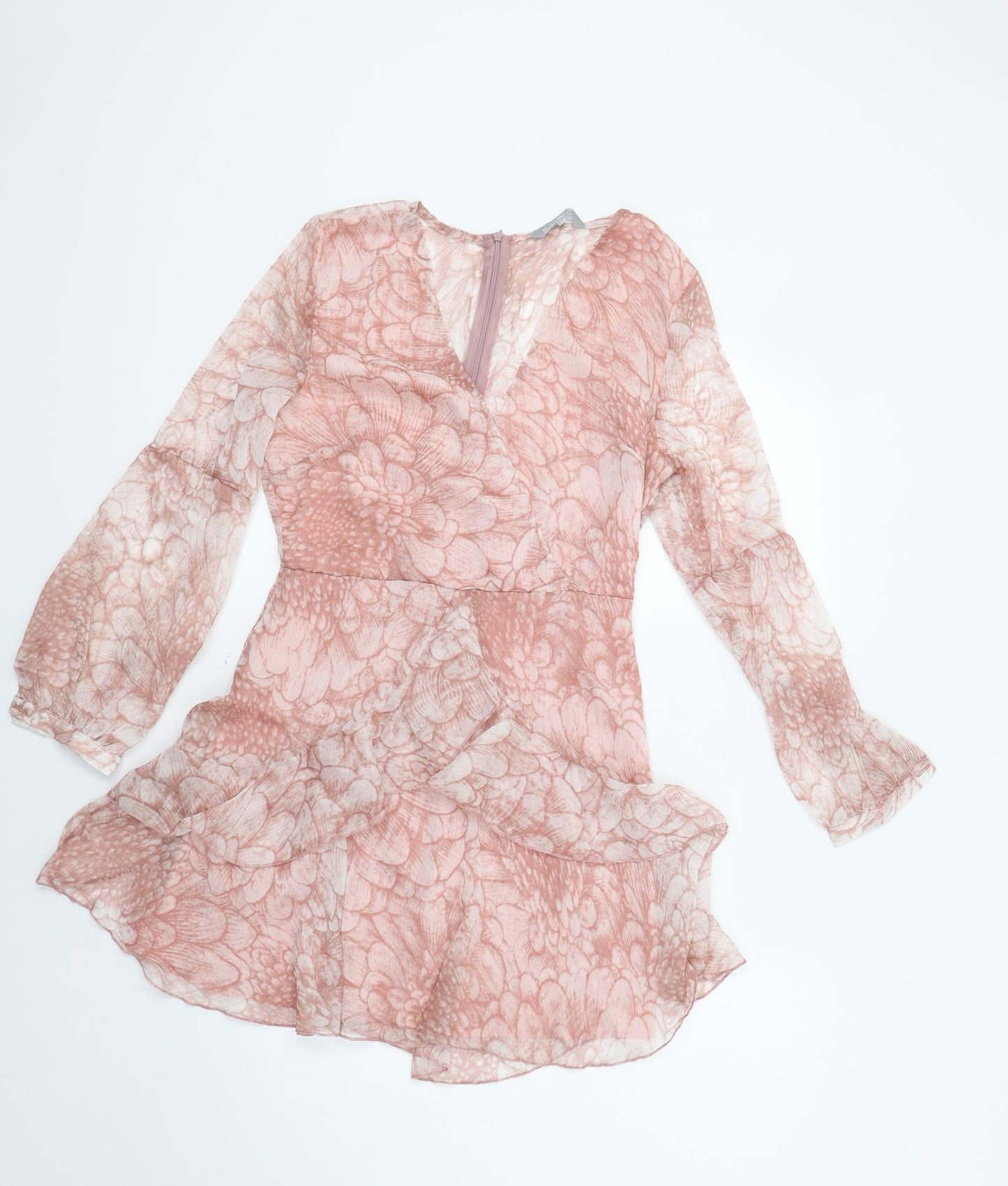 NLW Womens Pink Floral  Fit & Flare  Size M