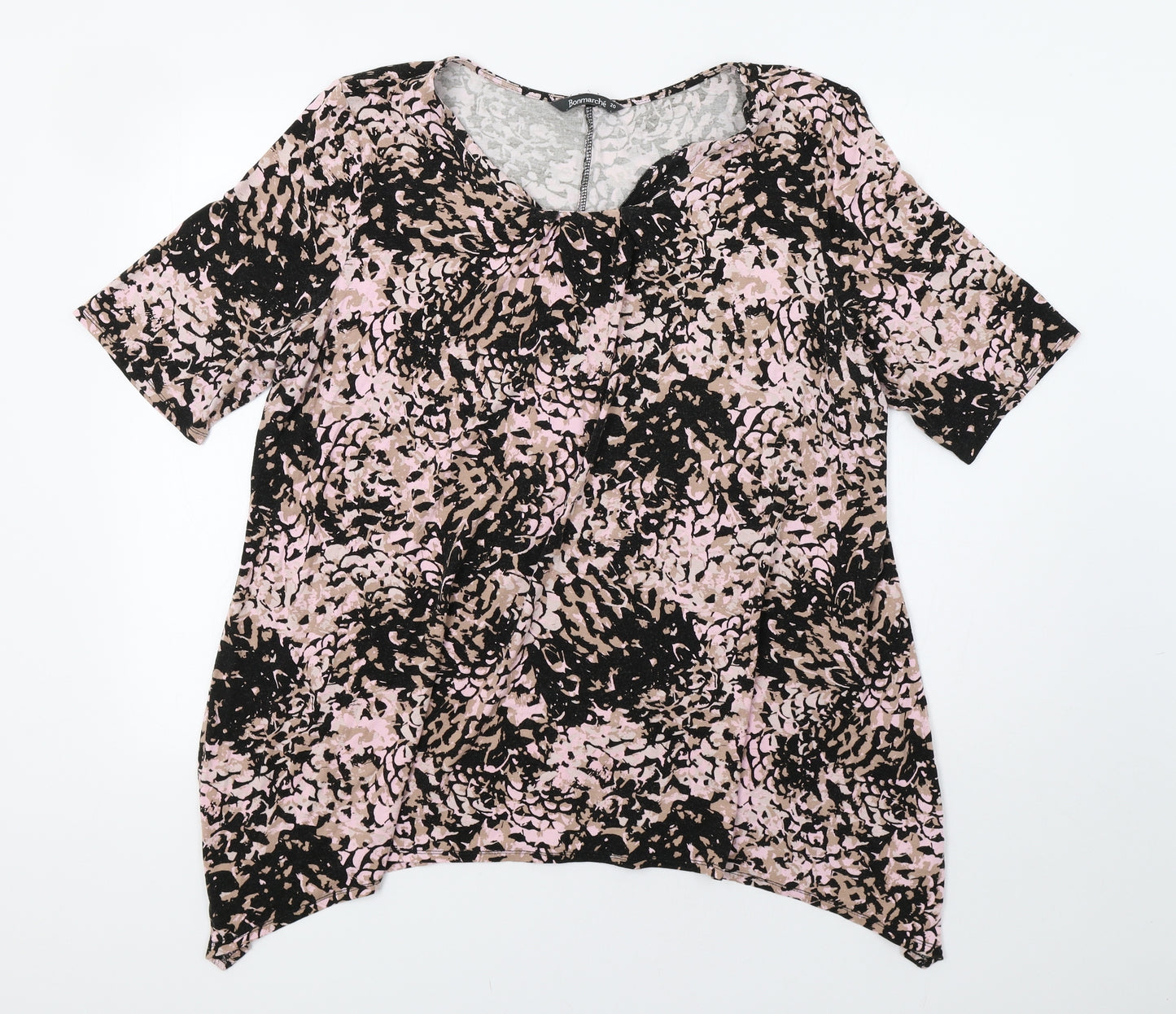 Bonmarche Womens Pink Animal Print  Basic Blouse Size 20