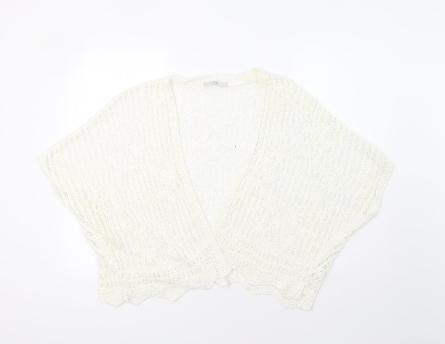 George Womens White   Cardigan Jumper Size L