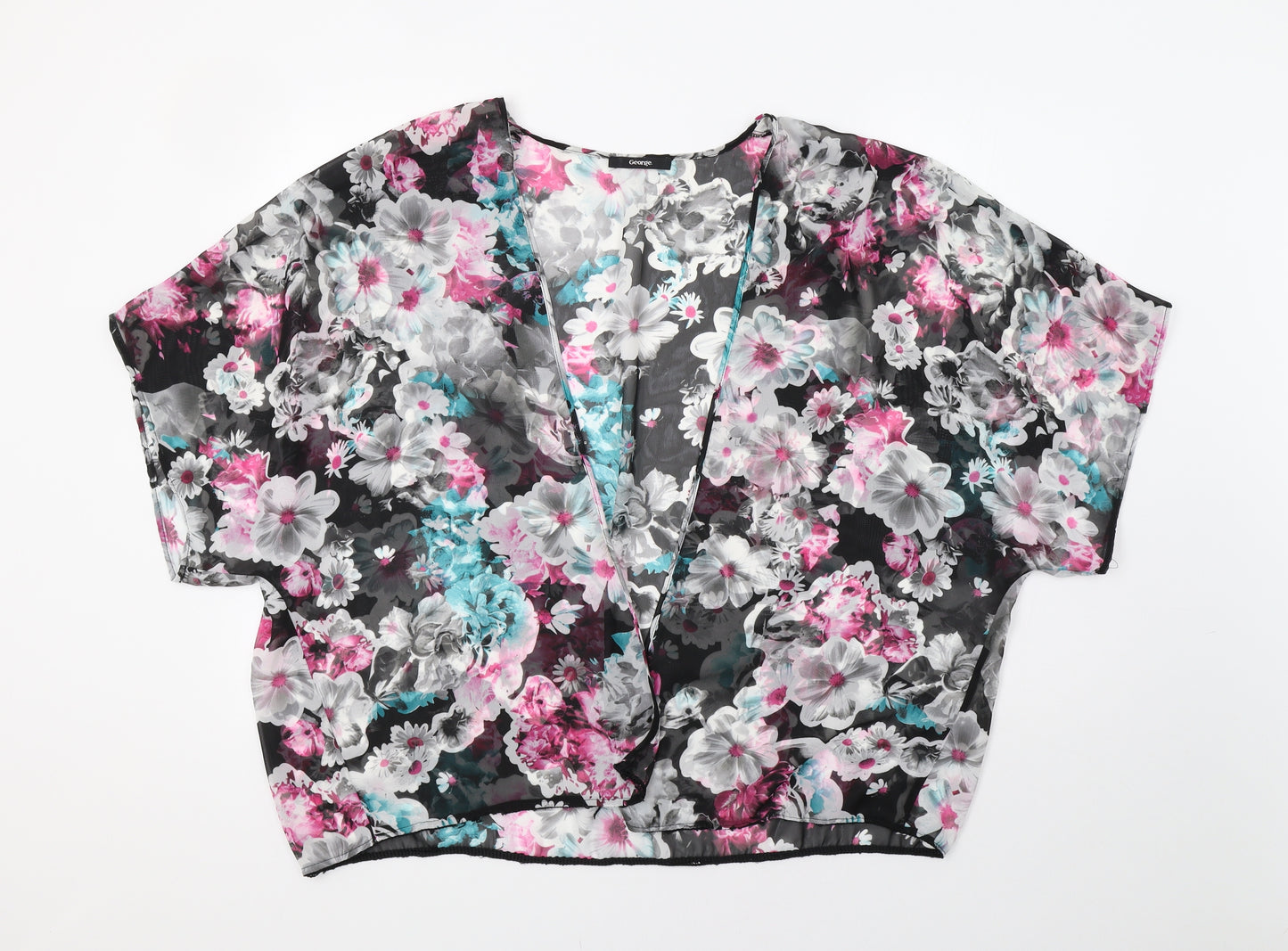 George Womens Multicoloured Floral  Kimono Blouse Size 18