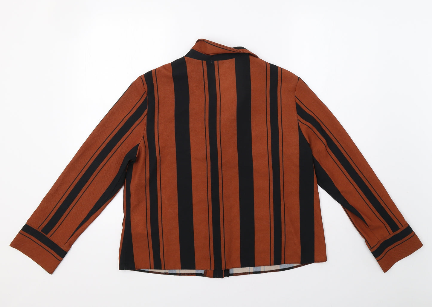 New Look Womens Brown Striped  Basic Button-Up Size 14