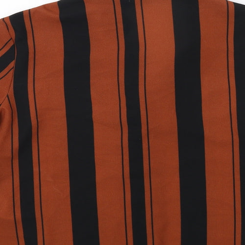 New Look Womens Brown Striped  Basic Button-Up Size 14