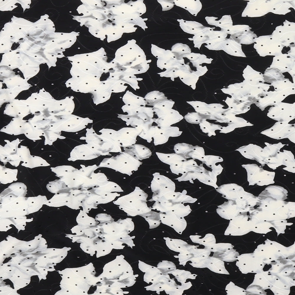 Roman Womens Black Floral  Basic Blouse Size 22  - Sequinned