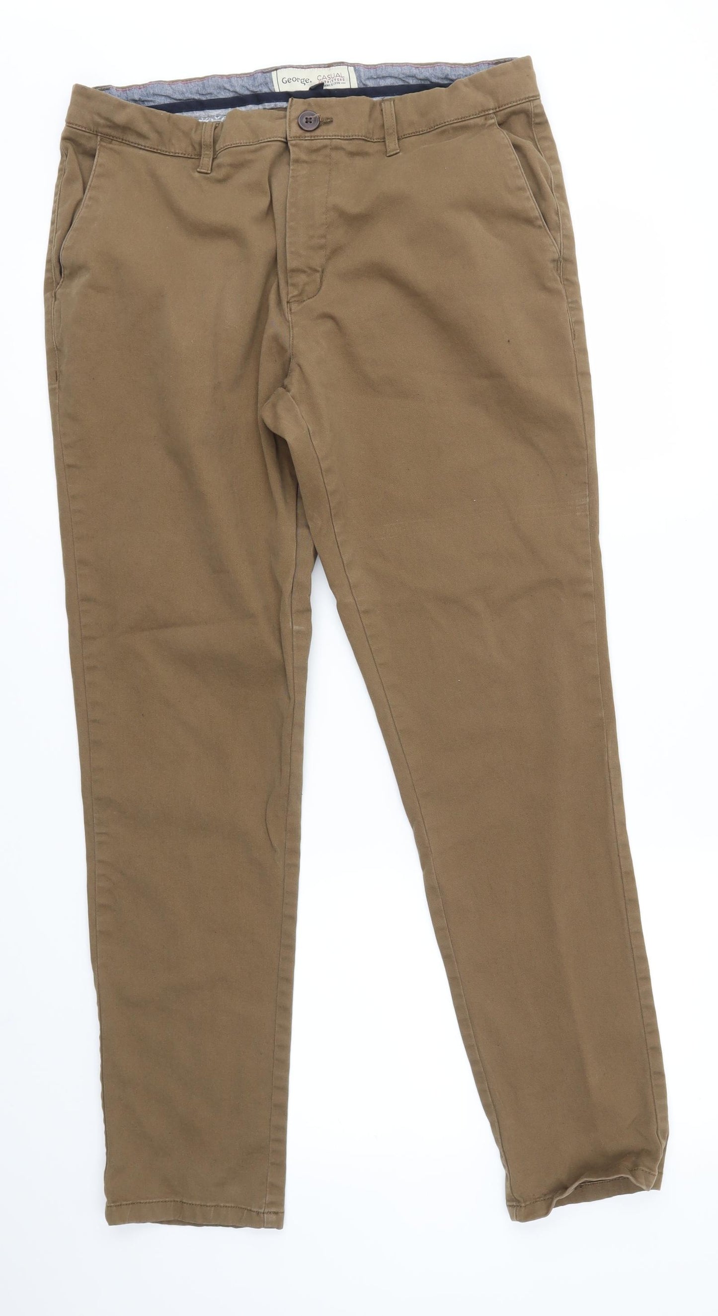 George Mens Brown   Trousers  Size 36 in L32 in