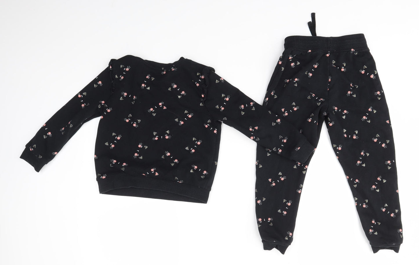 George Girls Black   Pullover Jumper Size 4-5 Years  - CATS