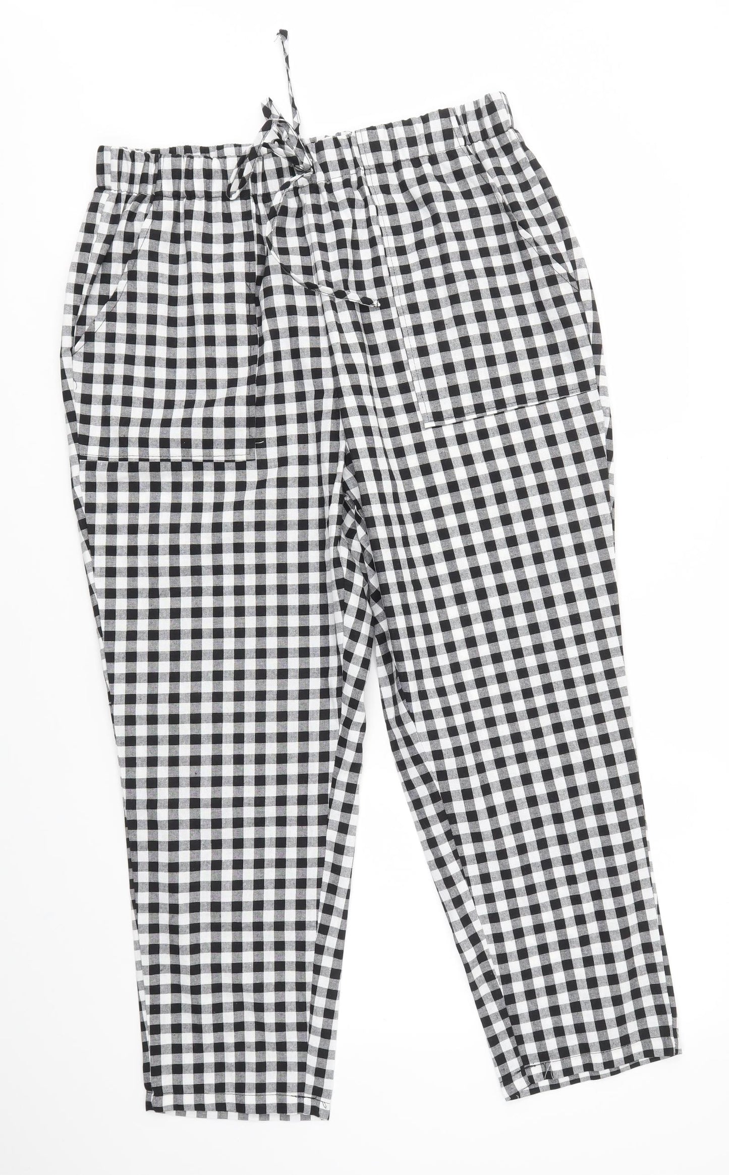 SheIn Womens Black Check  Trousers One-Piece Size XL