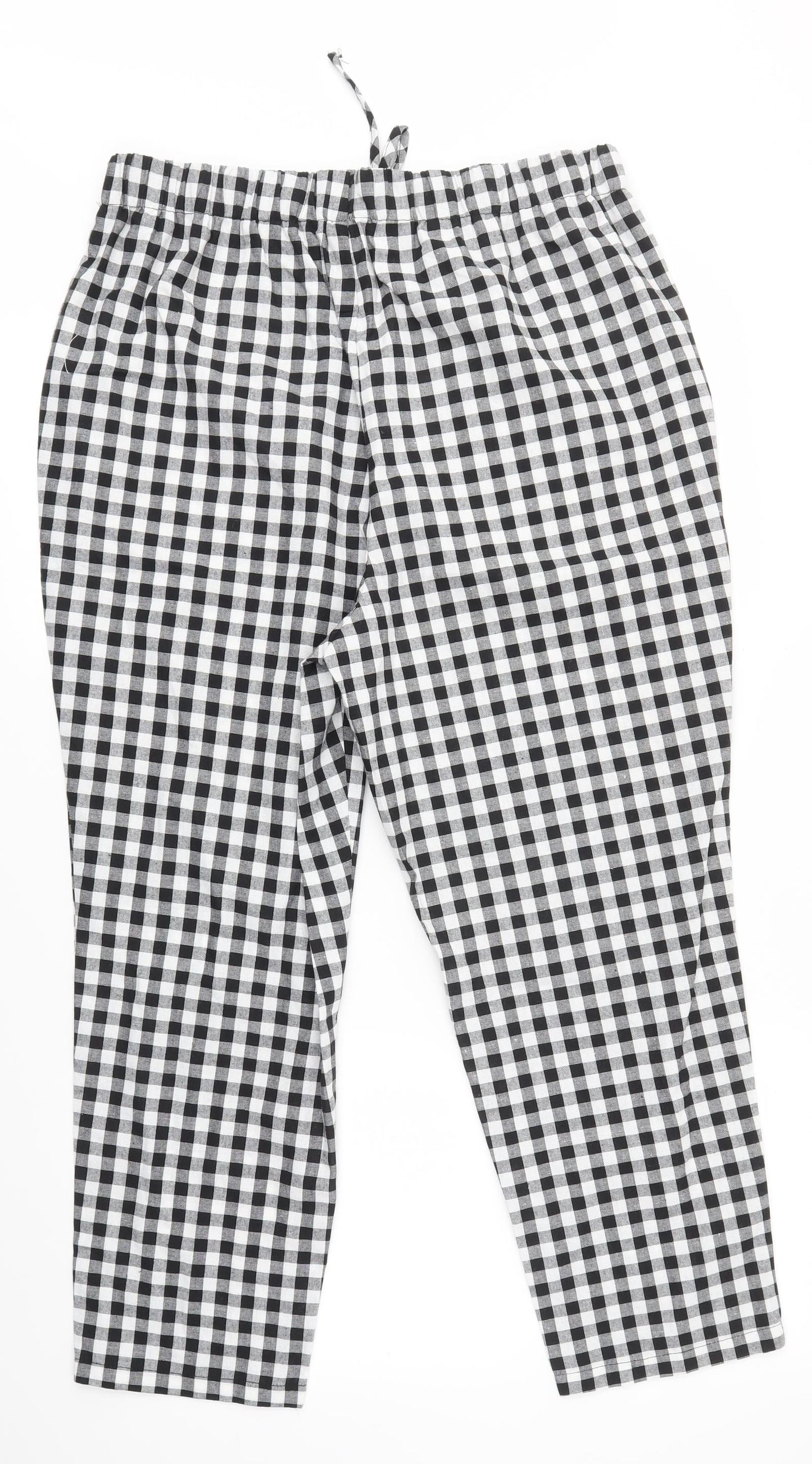 SheIn Womens Black Check  Trousers One-Piece Size XL