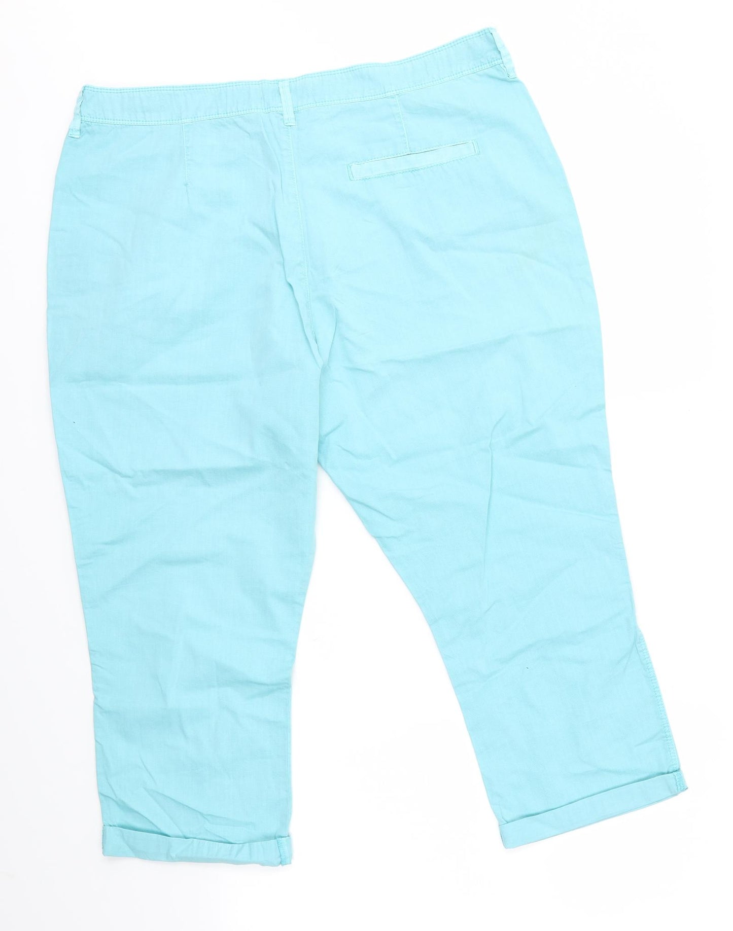 F&F Womens Blue   Cropped Trousers Size 16 L21 in