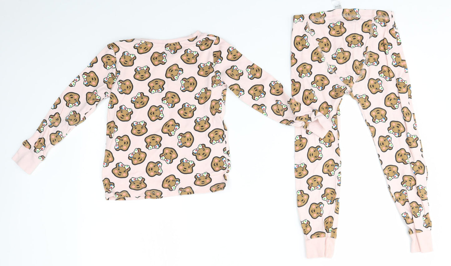 George Girls Pink Solid  Top Pyjama Set Size 5-6 Years  - Children in Need Pudsey