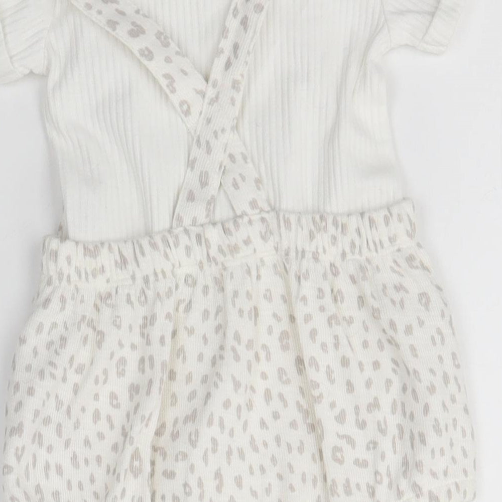 George Baby White   Dungaree One-Piece Size 3-6 Months