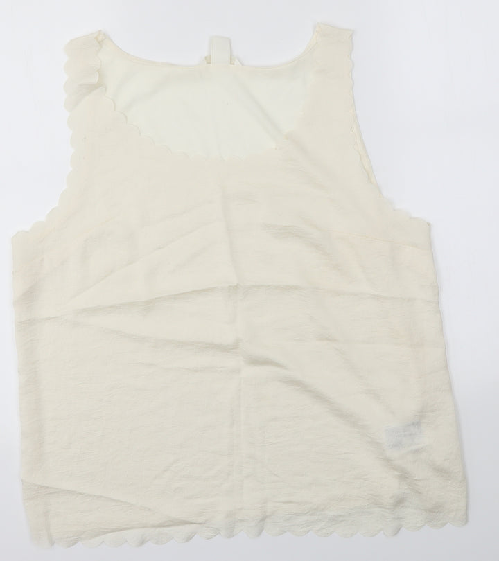 H&M Womens Ivory Basic Blouse Size L