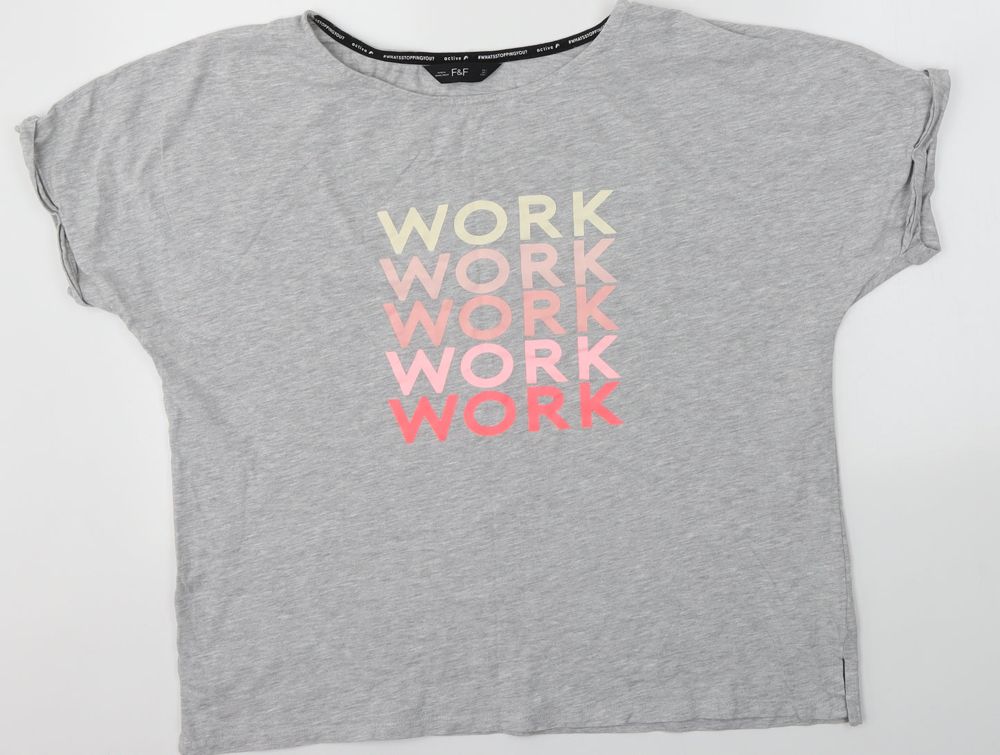 F&F Womens Grey   Basic T-Shirt Size L