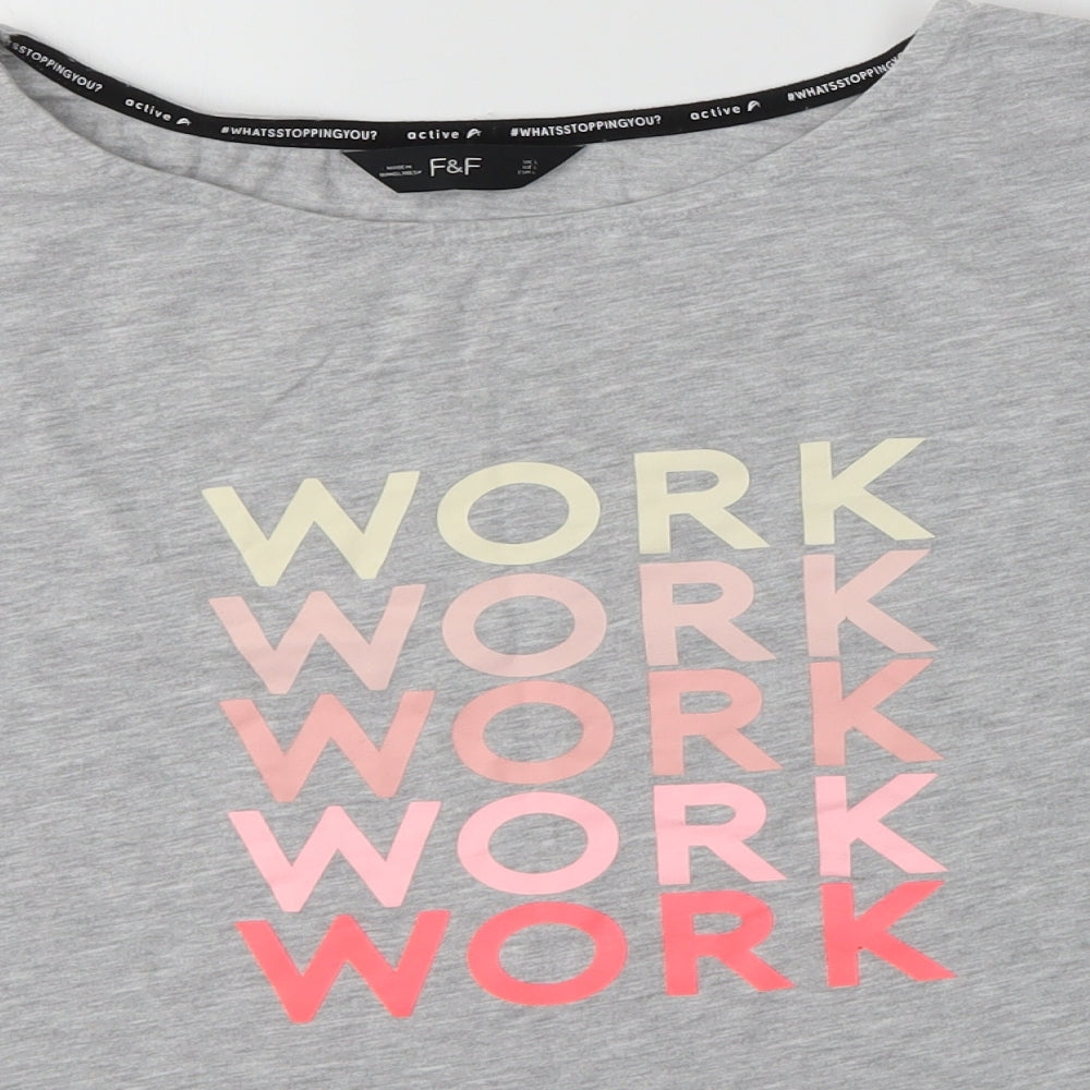 F&F Womens Grey   Basic T-Shirt Size L