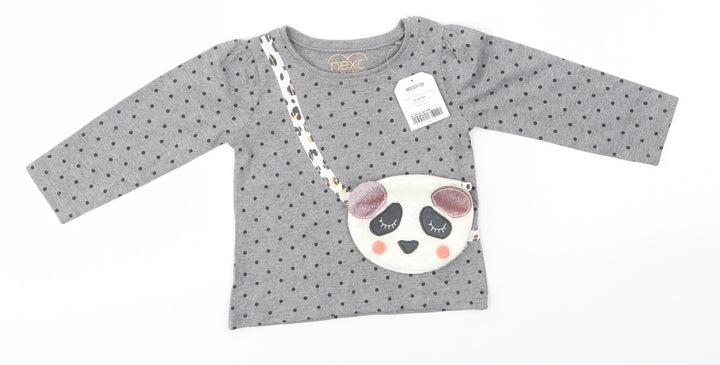 NEXT Baby Grey Spotted Basic T-Shirt Size 6-9 Months
