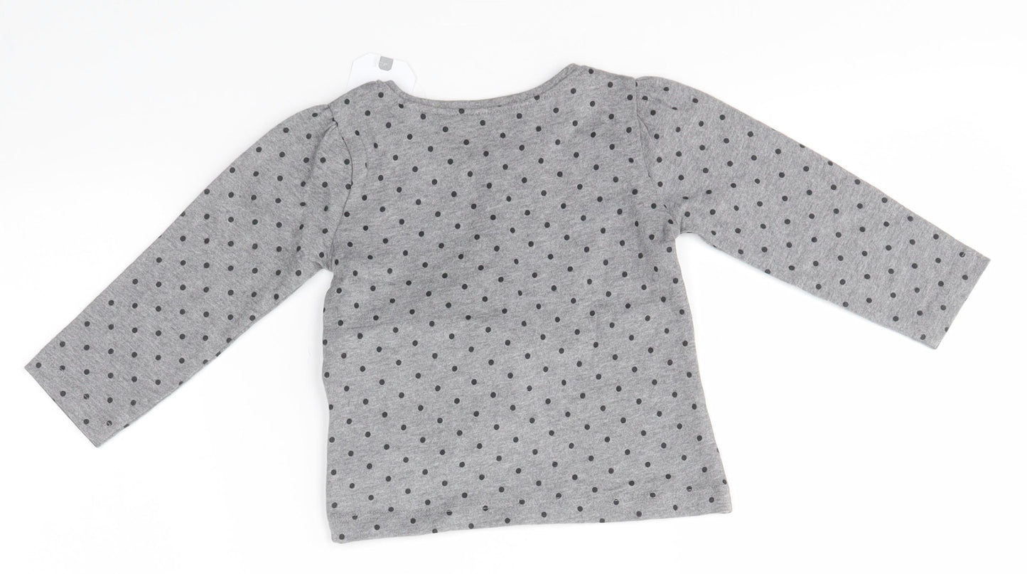 NEXT Baby Grey Spotted  Basic T-Shirt Size 6-9 Months