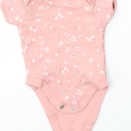 George Baby Pink Floral  Babygrow One-Piece Size 0-3 Months