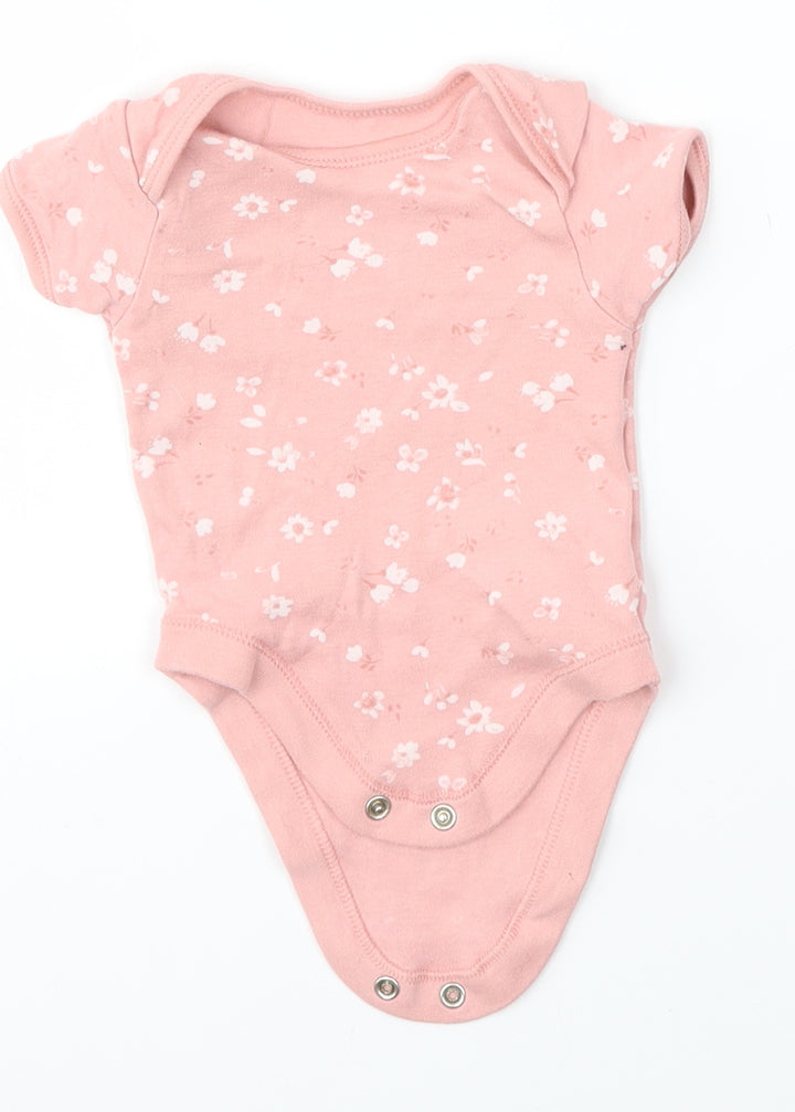 George Baby Pink Floral  Babygrow One-Piece Size 0-3 Months
