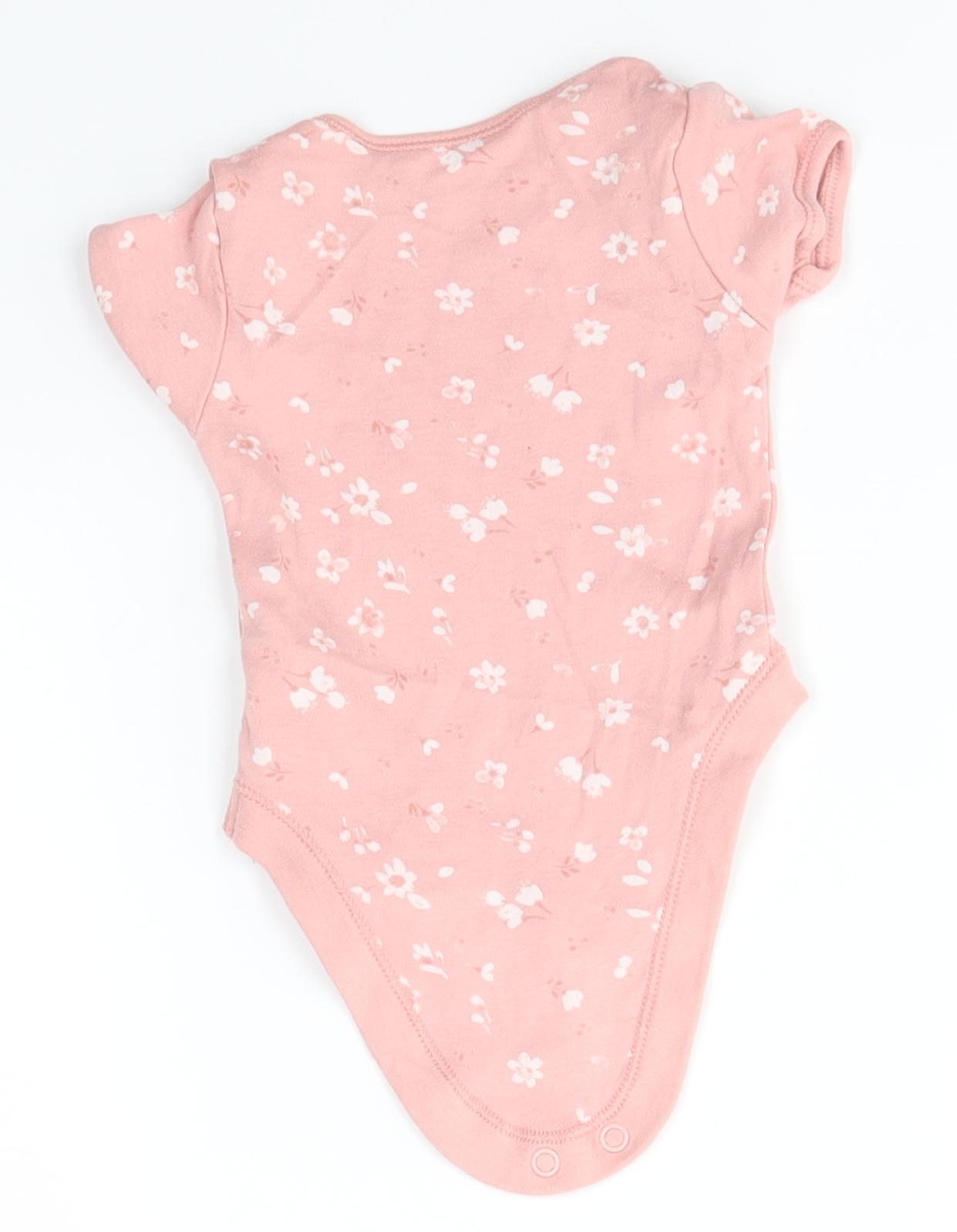 George Baby Pink Floral  Babygrow One-Piece Size 0-3 Months