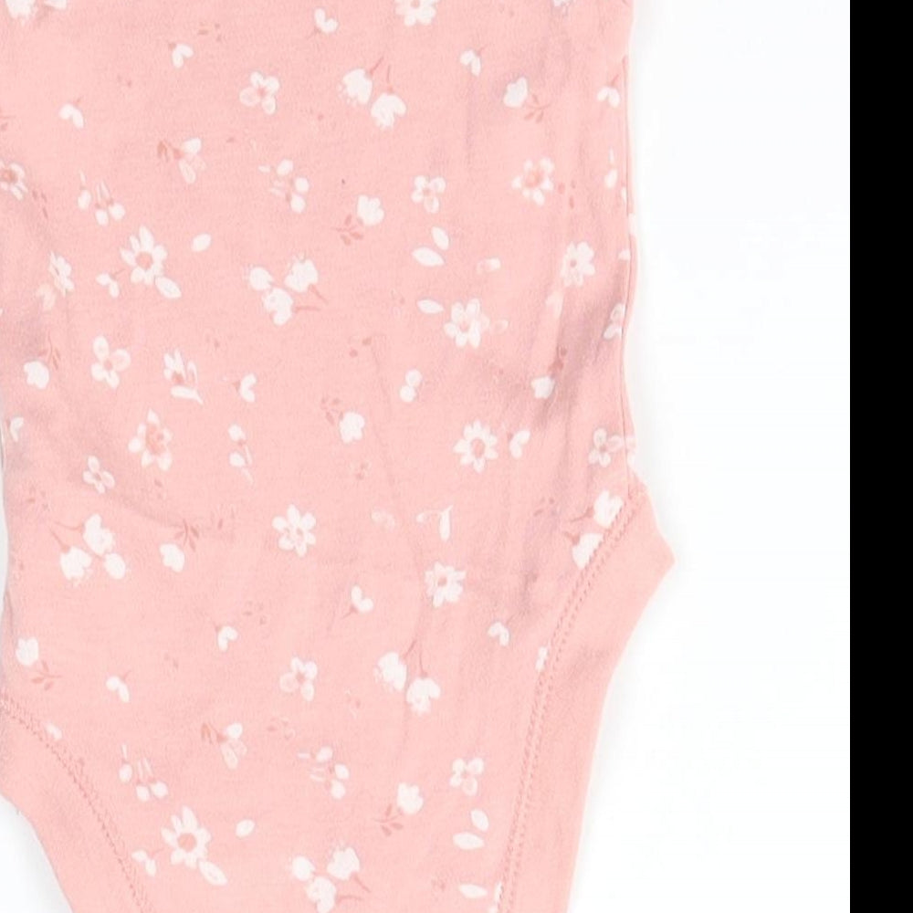 George Baby Pink Floral  Babygrow One-Piece Size 0-3 Months