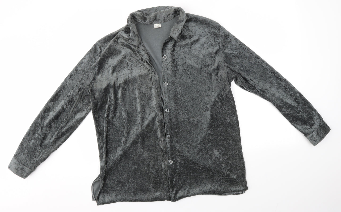 Preworn Womens Grey   Basic Button-Up Size 14  - Velvet feel