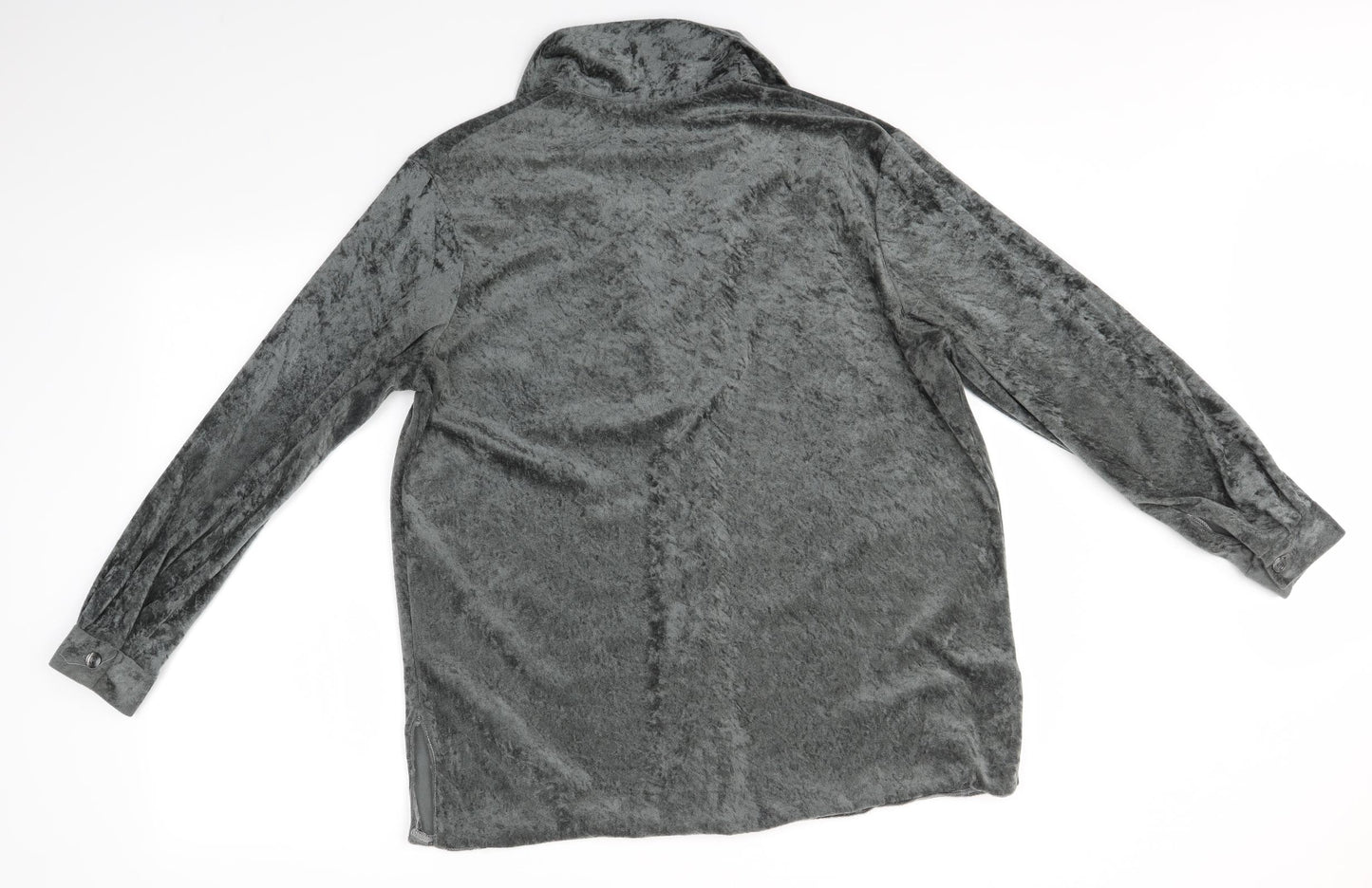 Preworn Womens Grey   Basic Button-Up Size 14  - Velvet feel