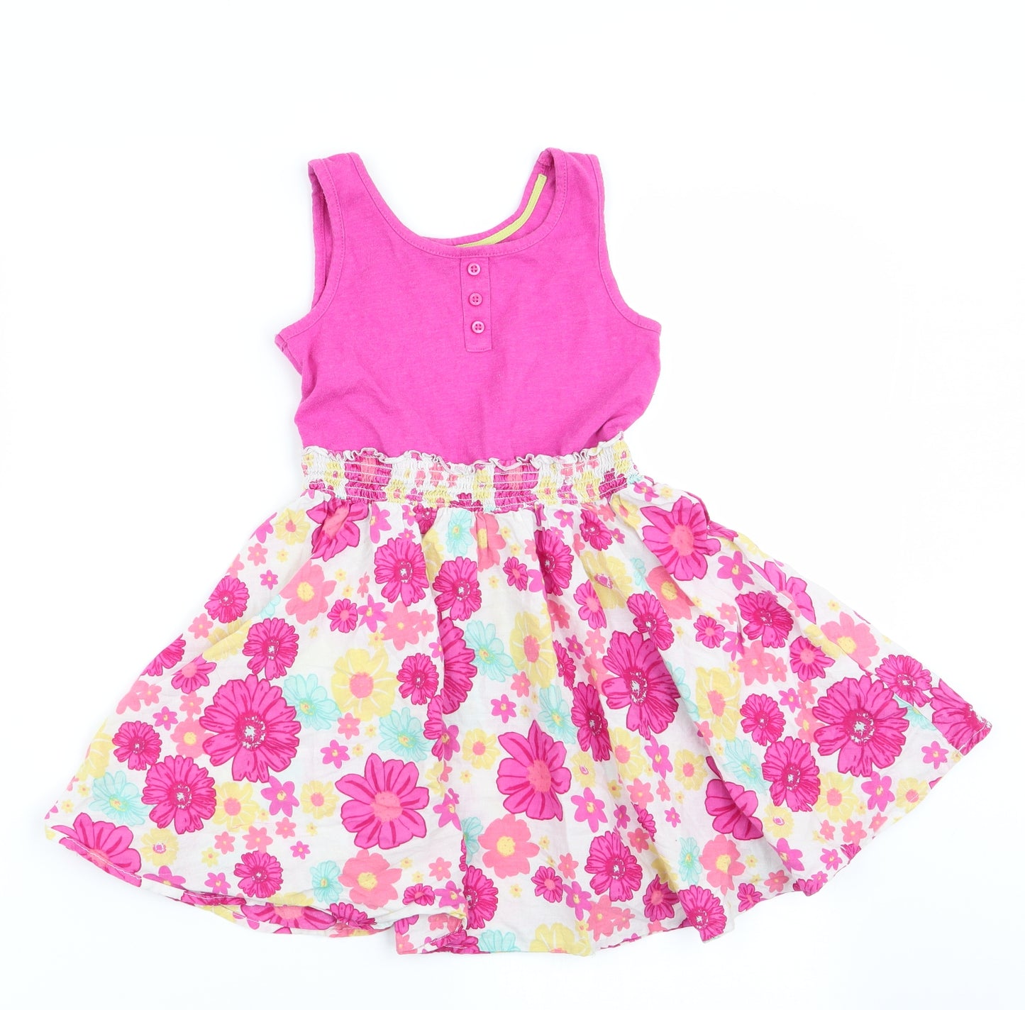 Love me I'm gorgeous Girls Pink Floral  Fit & Flare  Size 5 Years