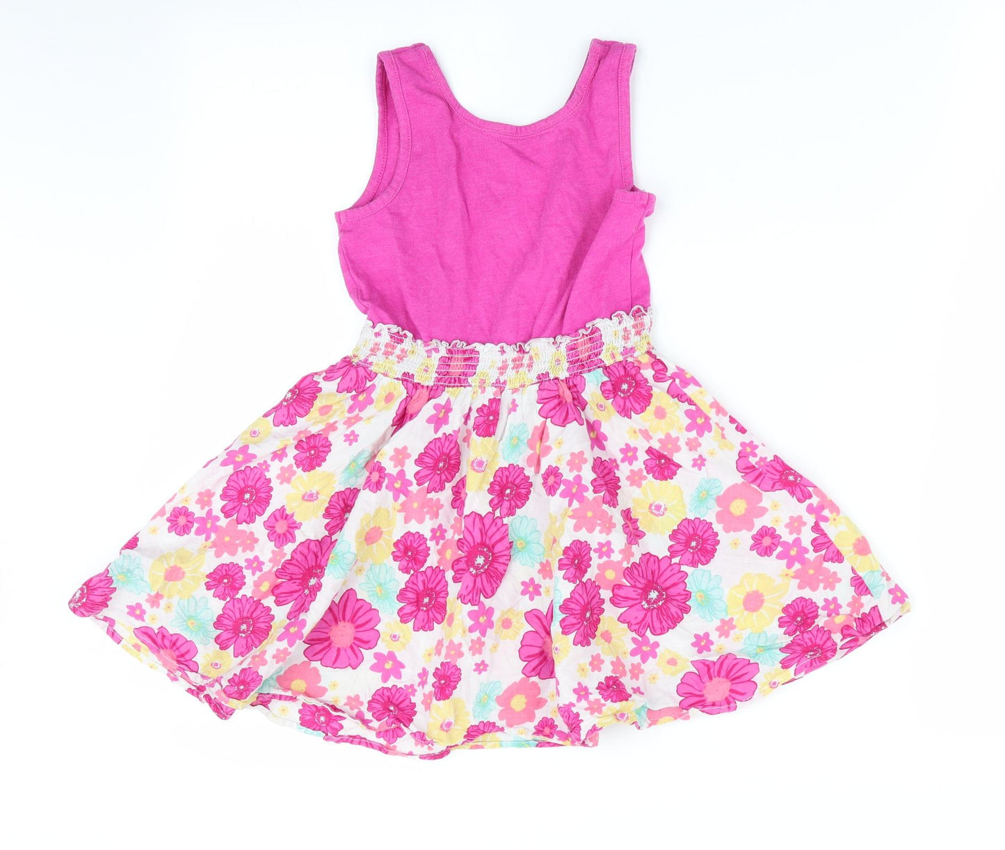 Love me I'm gorgeous Girls Pink Floral  Fit & Flare  Size 5 Years