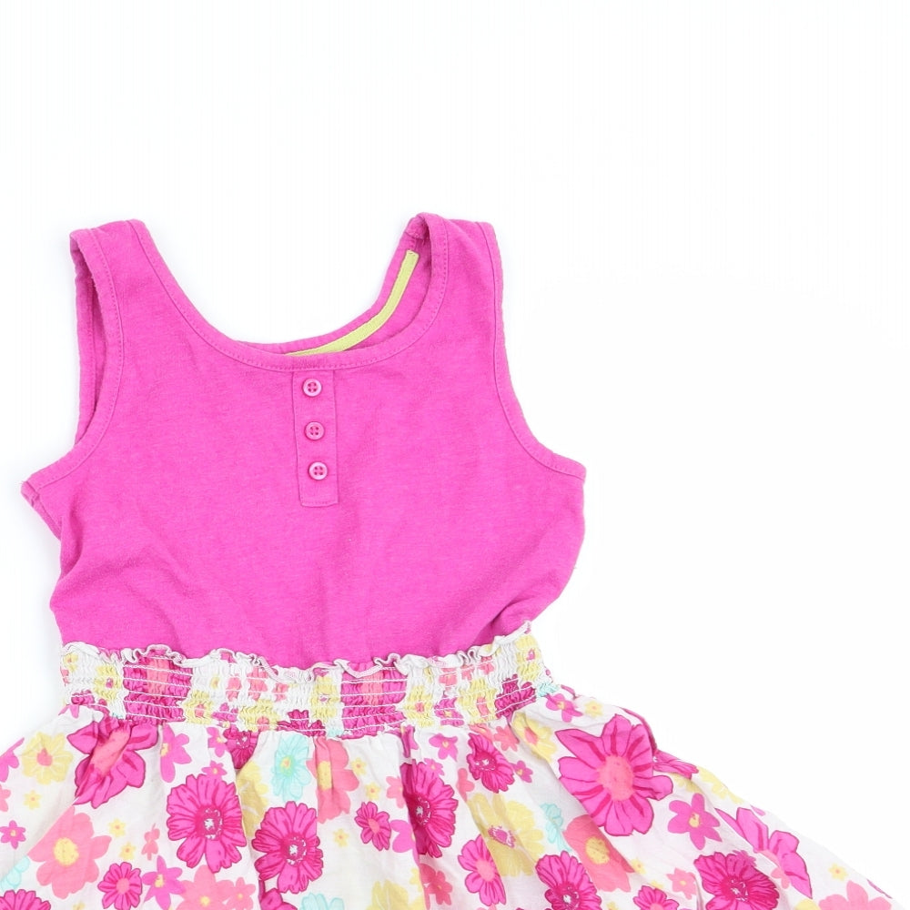 Love me I'm gorgeous Girls Pink Floral  Fit & Flare  Size 5 Years