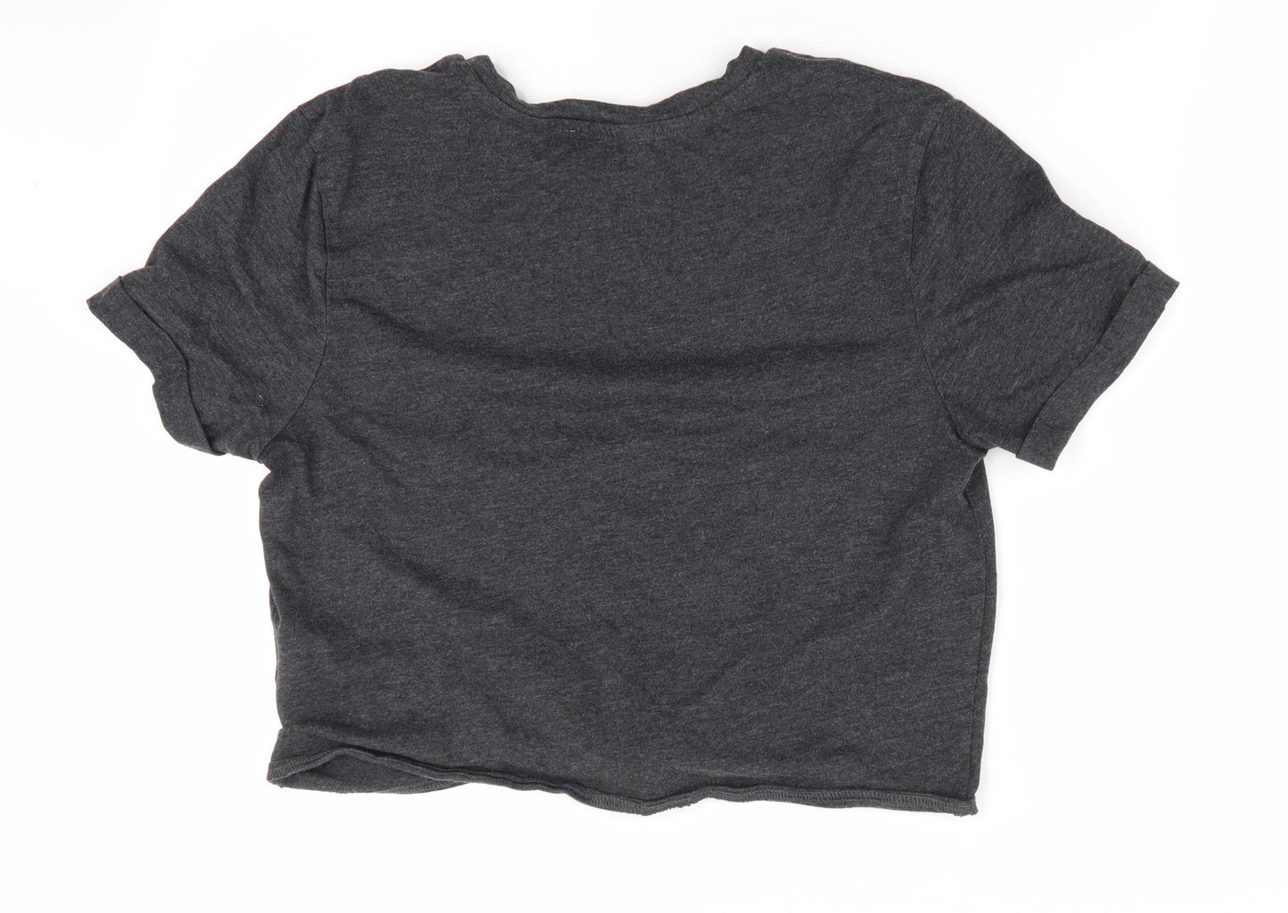 New Look Womens Grey Solid   Pyjama Top Size M  - Front Tie Top - Satur-yay