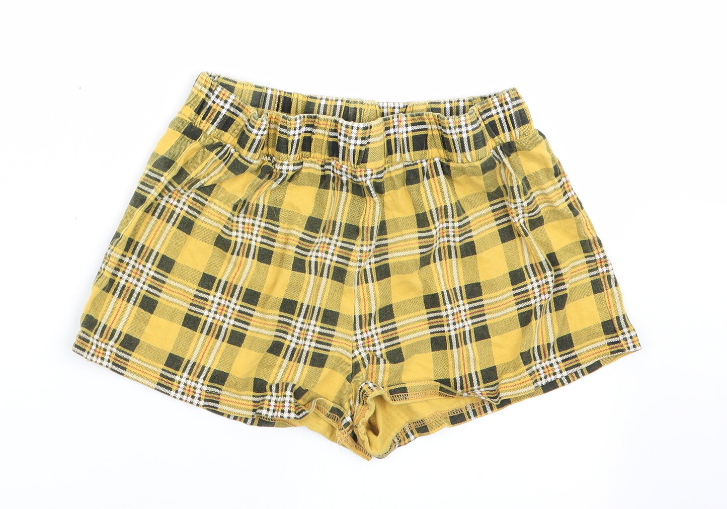 New Look Womens Yellow Check   Sleep Shorts Size M