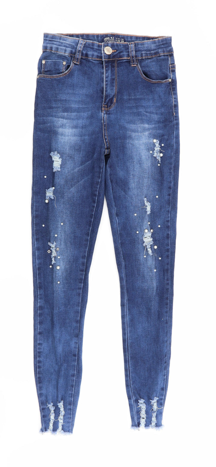 Miss R J Womens Blue Skinny Jeans Size 6 L28 in