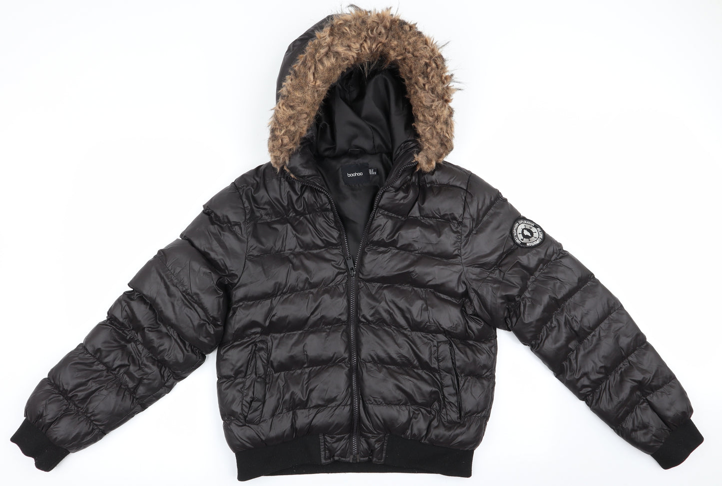 Boohoo Womens Black   Anorak Coat Size 12