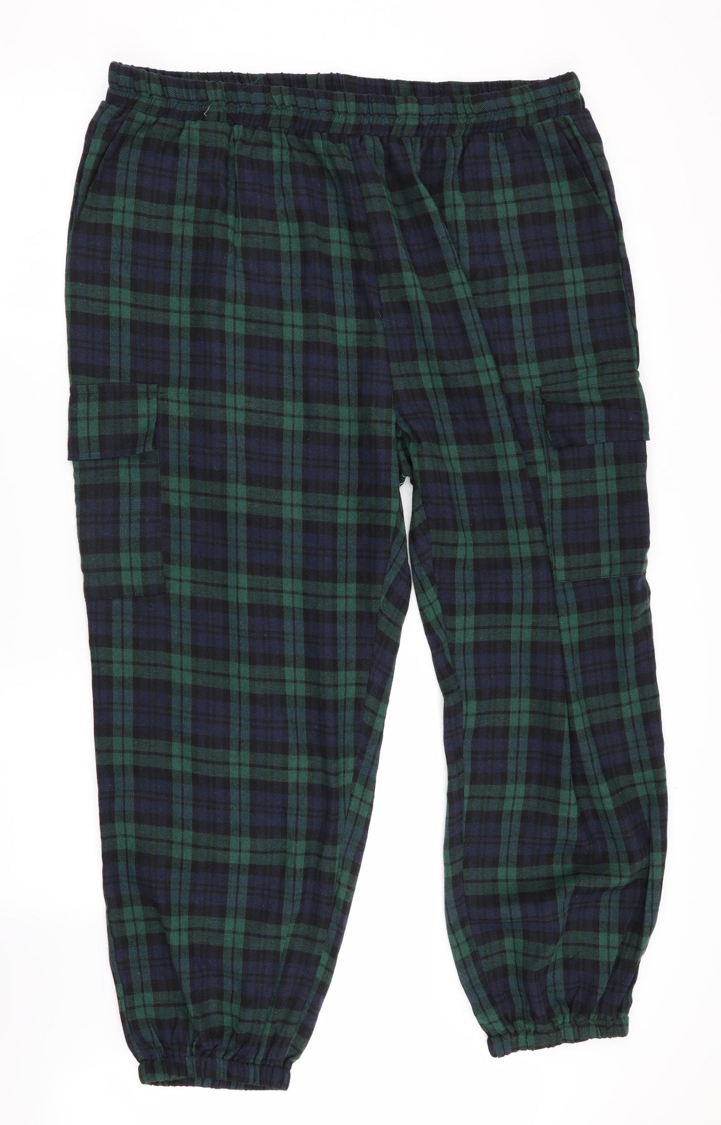 SheIn Womens Green Check  Jogger Trousers Size 4XL L27.5 in