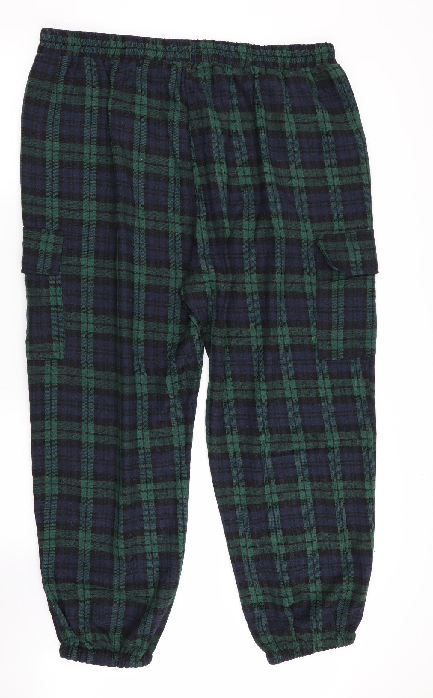 SheIn Womens Green Check  Jogger Trousers Size 4XL L27.5 in