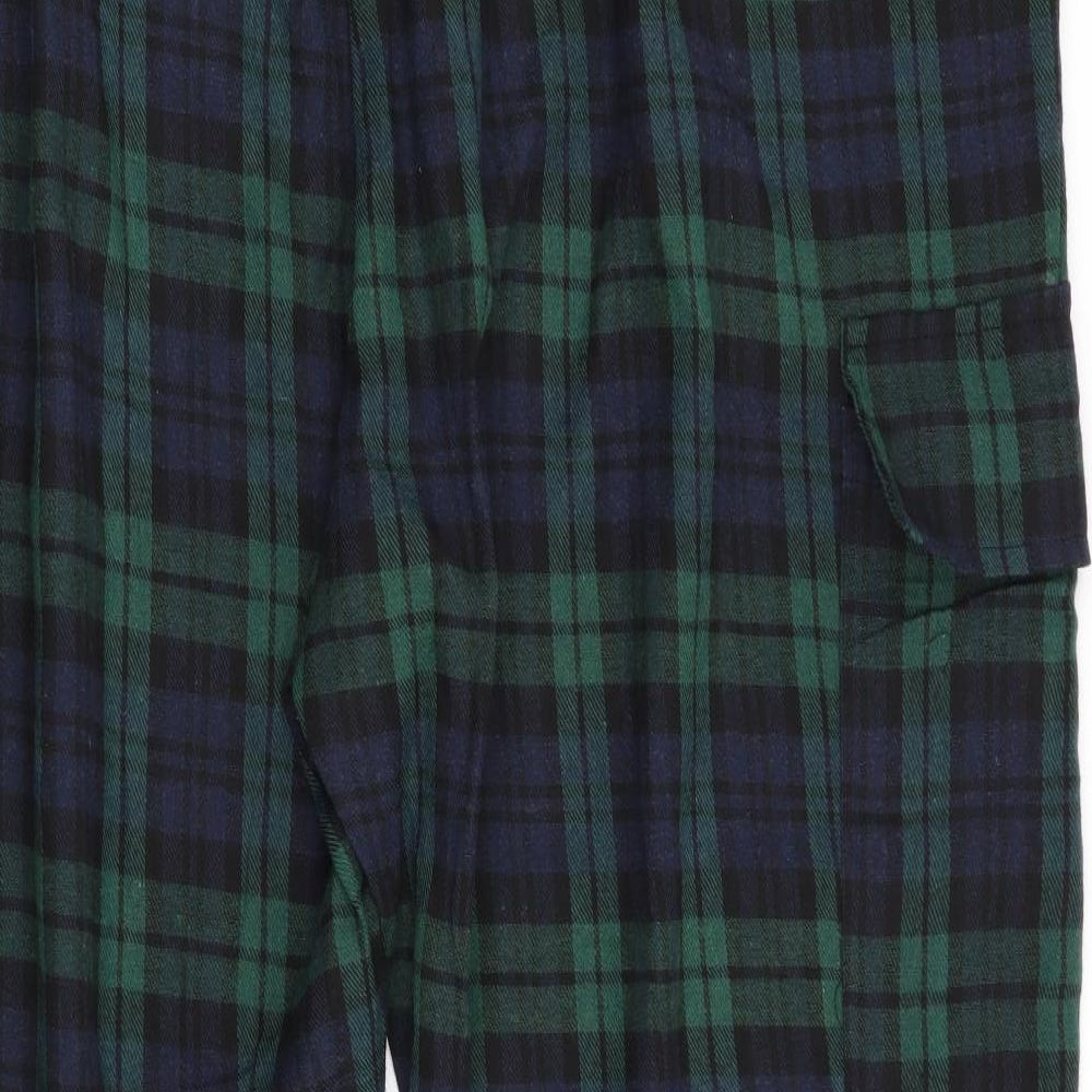 SheIn Womens Green Check  Jogger Trousers Size 4XL L27.5 in