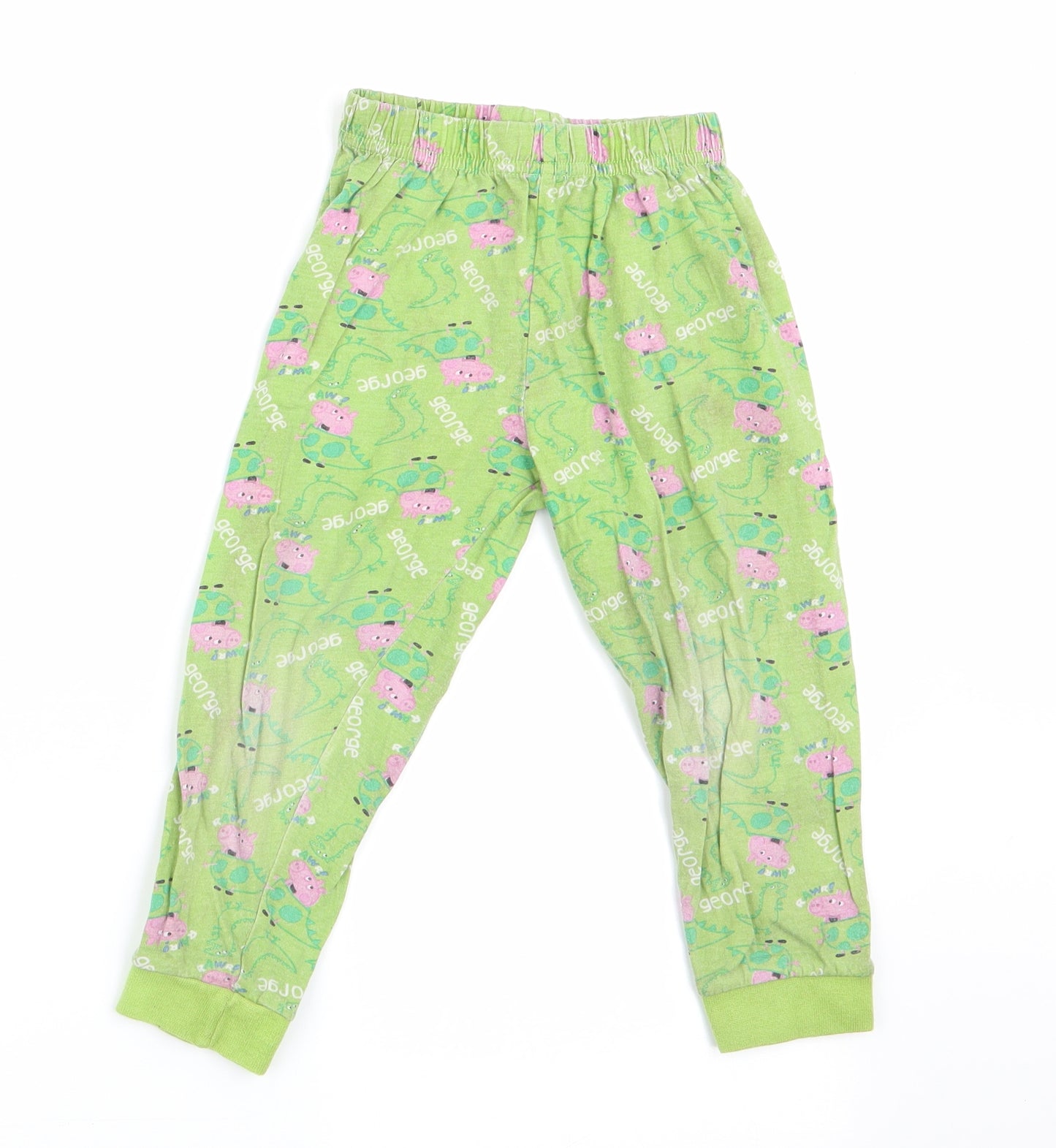 George Girls Green Animal Print   Pyjama Pants Size 2-3 Years  - Peppa Pig George