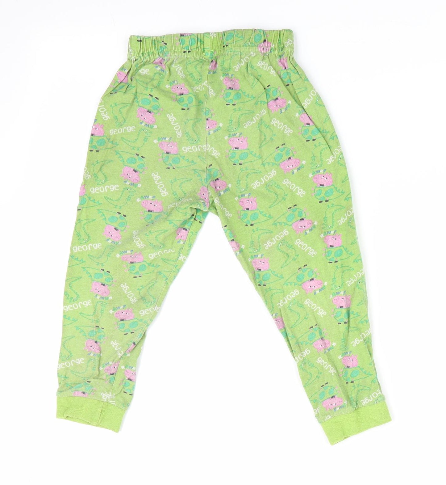 George Girls Green Animal Print   Pyjama Pants Size 2-3 Years  - Peppa Pig George