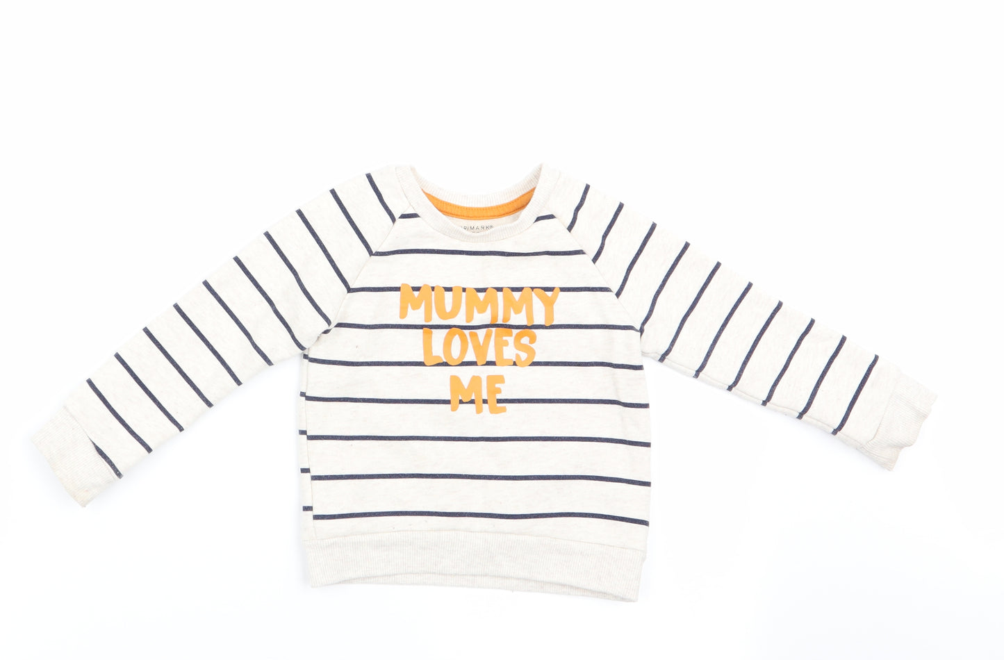 Primark Boys Ivory Striped  Pullover Jumper Size 12-18 Months  - Mummy Loves Me