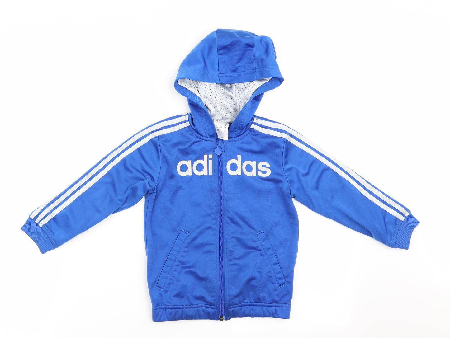 adidas Boys Blue   Full Zip Hoodie Size 3-4 Years