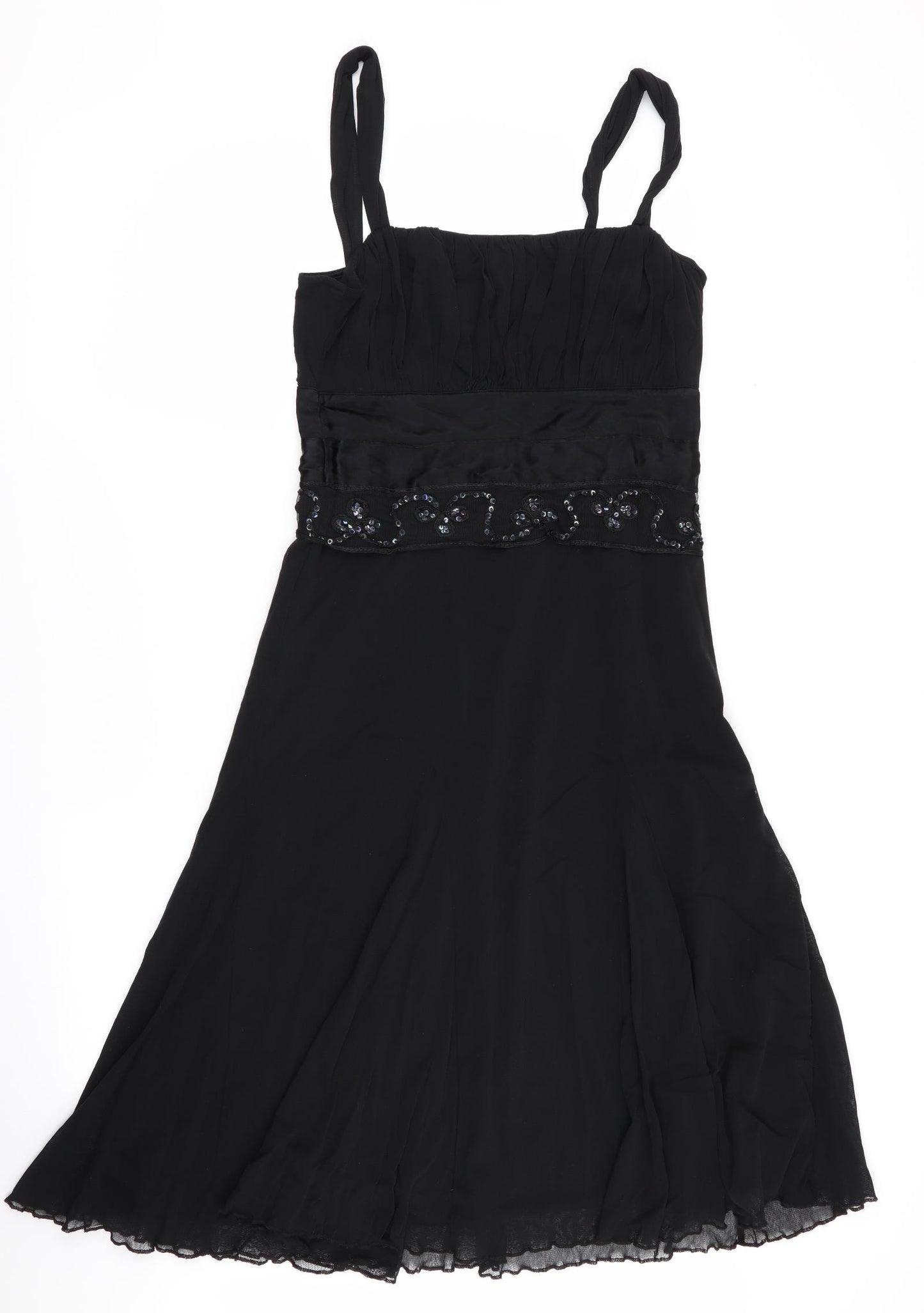 Per Una Womens Black   Fit & Flare  Size 12  - Net overlaid dress