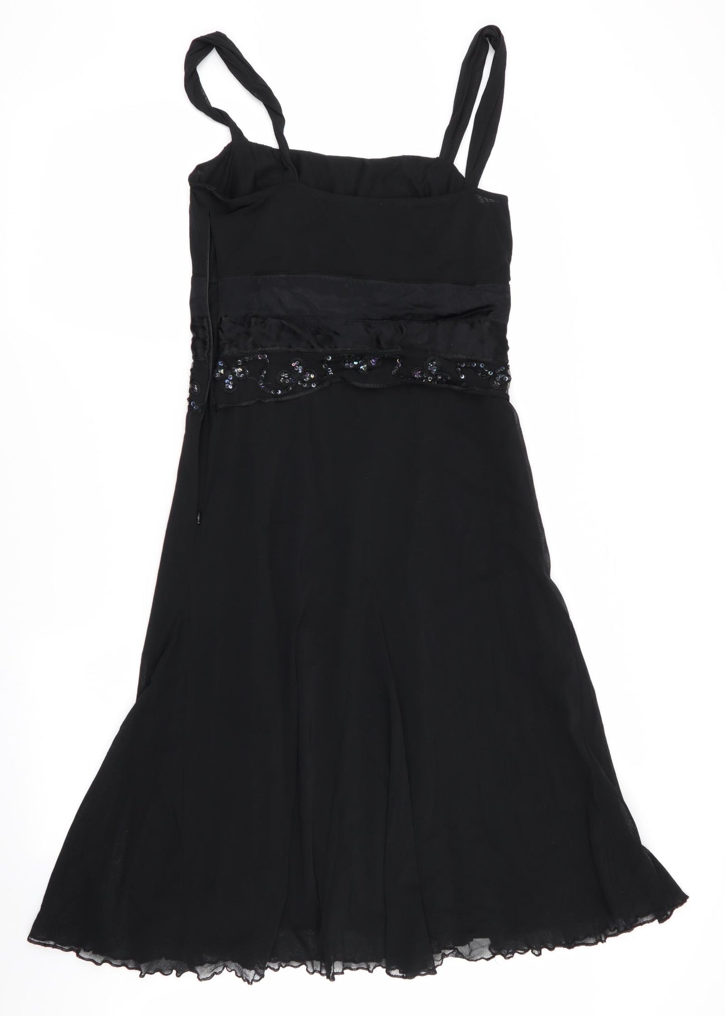 Per Una Womens Black   Fit & Flare  Size 12  - Net overlaid dress