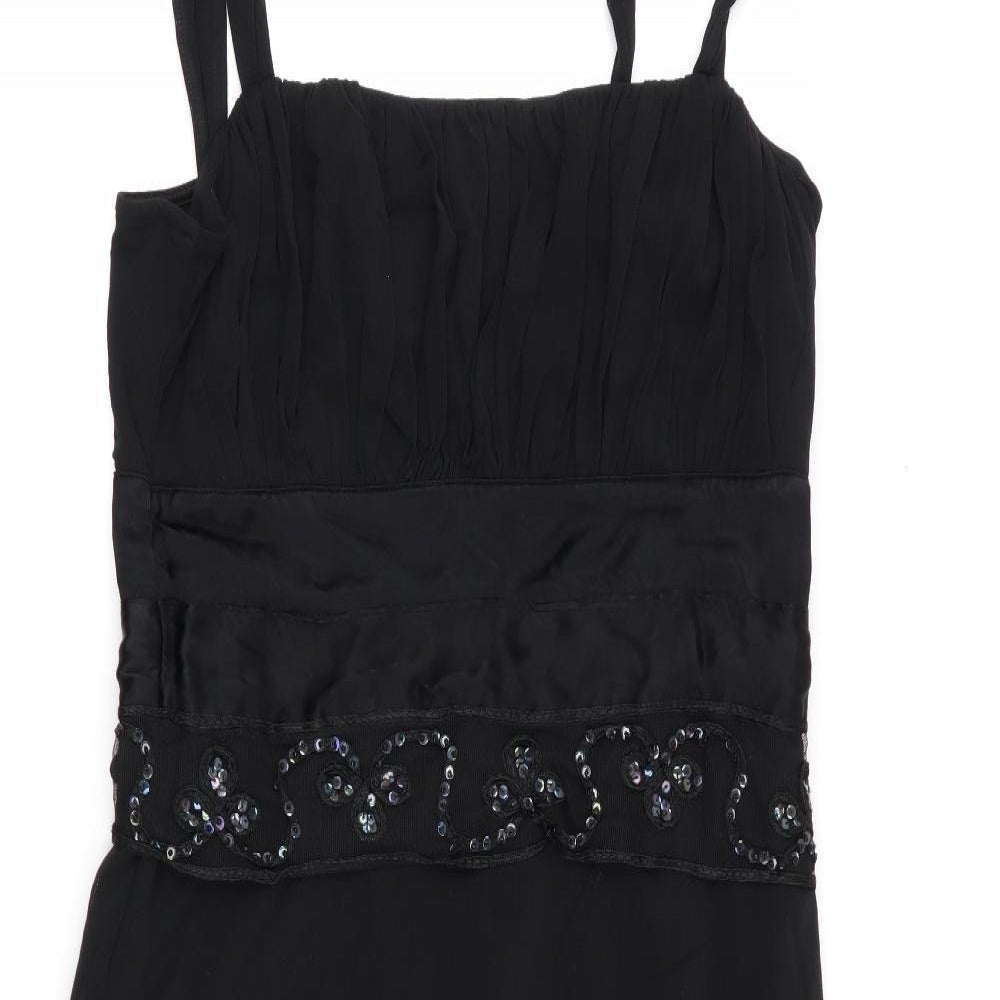 Per Una Womens Black   Fit & Flare  Size 12  - Net overlaid dress