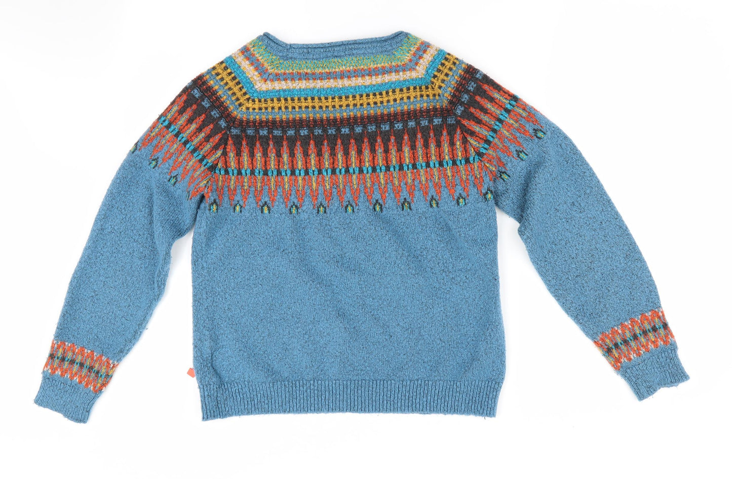 Weird Fish Womens Blue Geometric  Pullover Jumper Size 12