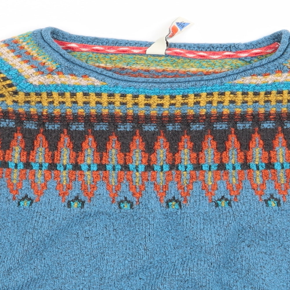 Weird Fish Womens Blue Geometric  Pullover Jumper Size 12