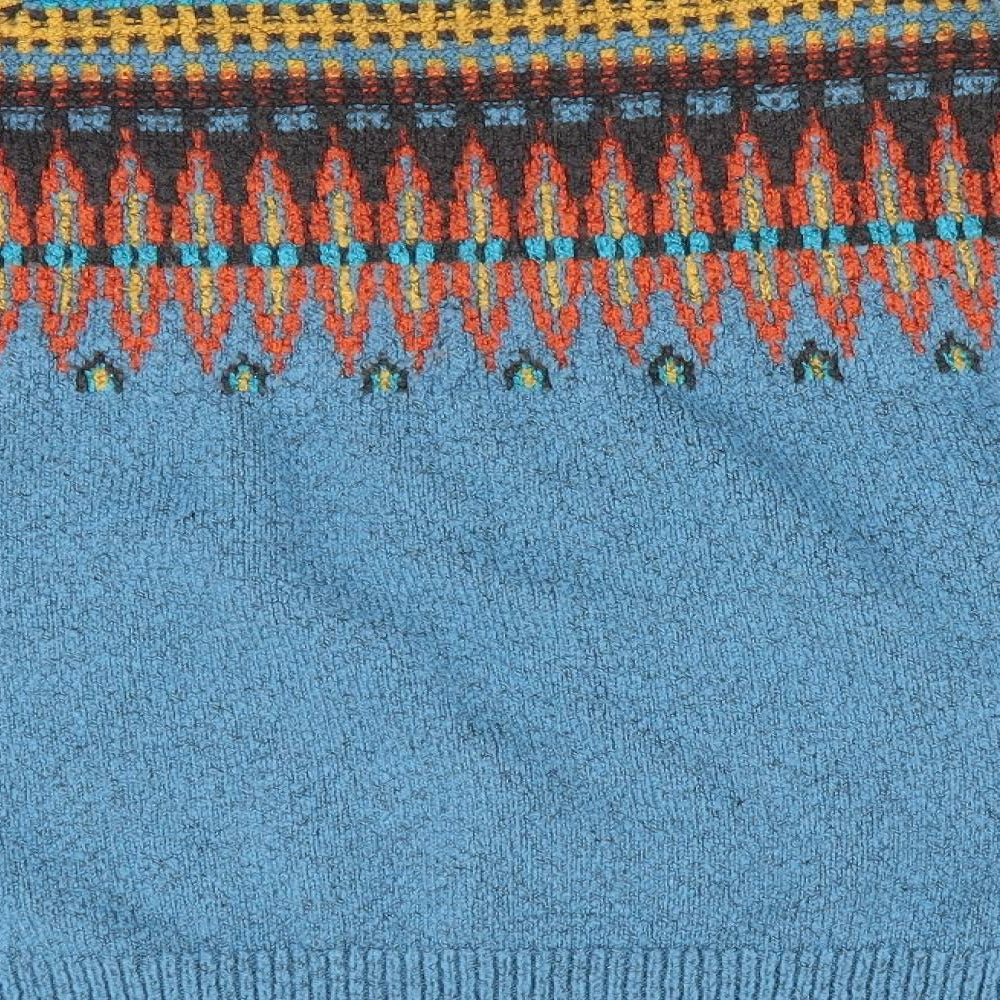 Weird Fish Womens Blue Geometric  Pullover Jumper Size 12