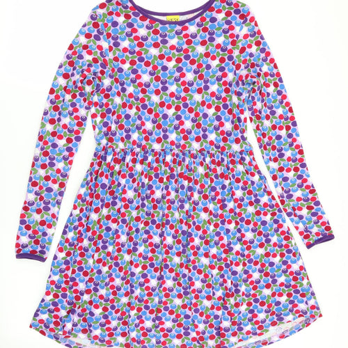 Duns Sweden Womens Purple Polka Dot Rayon Fit & Flare  Size S
