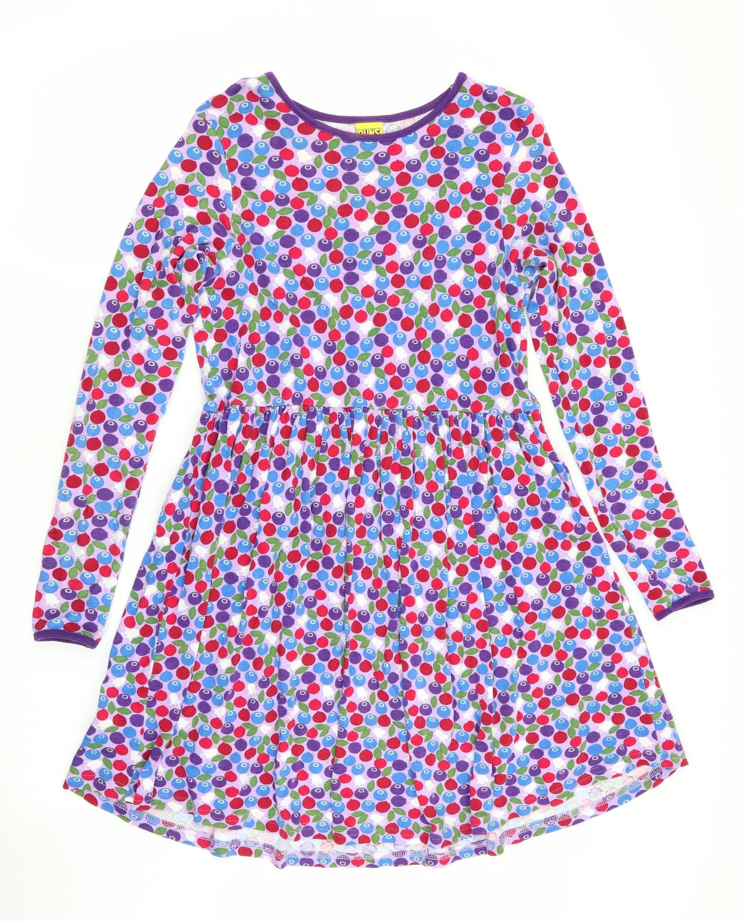 Duns Sweden Womens Purple Polka Dot Rayon Fit & Flare  Size S