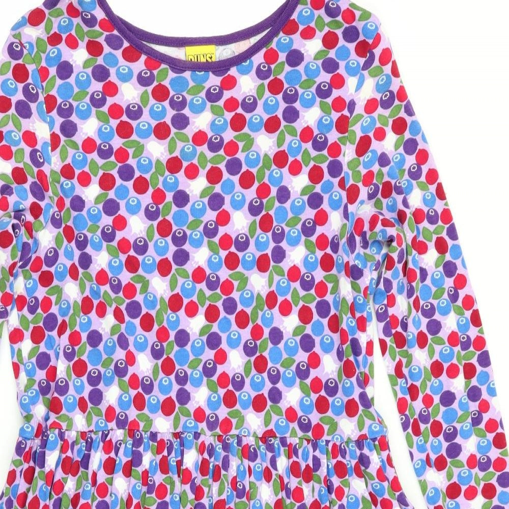 Duns Sweden Womens Purple Polka Dot Rayon Fit & Flare  Size S